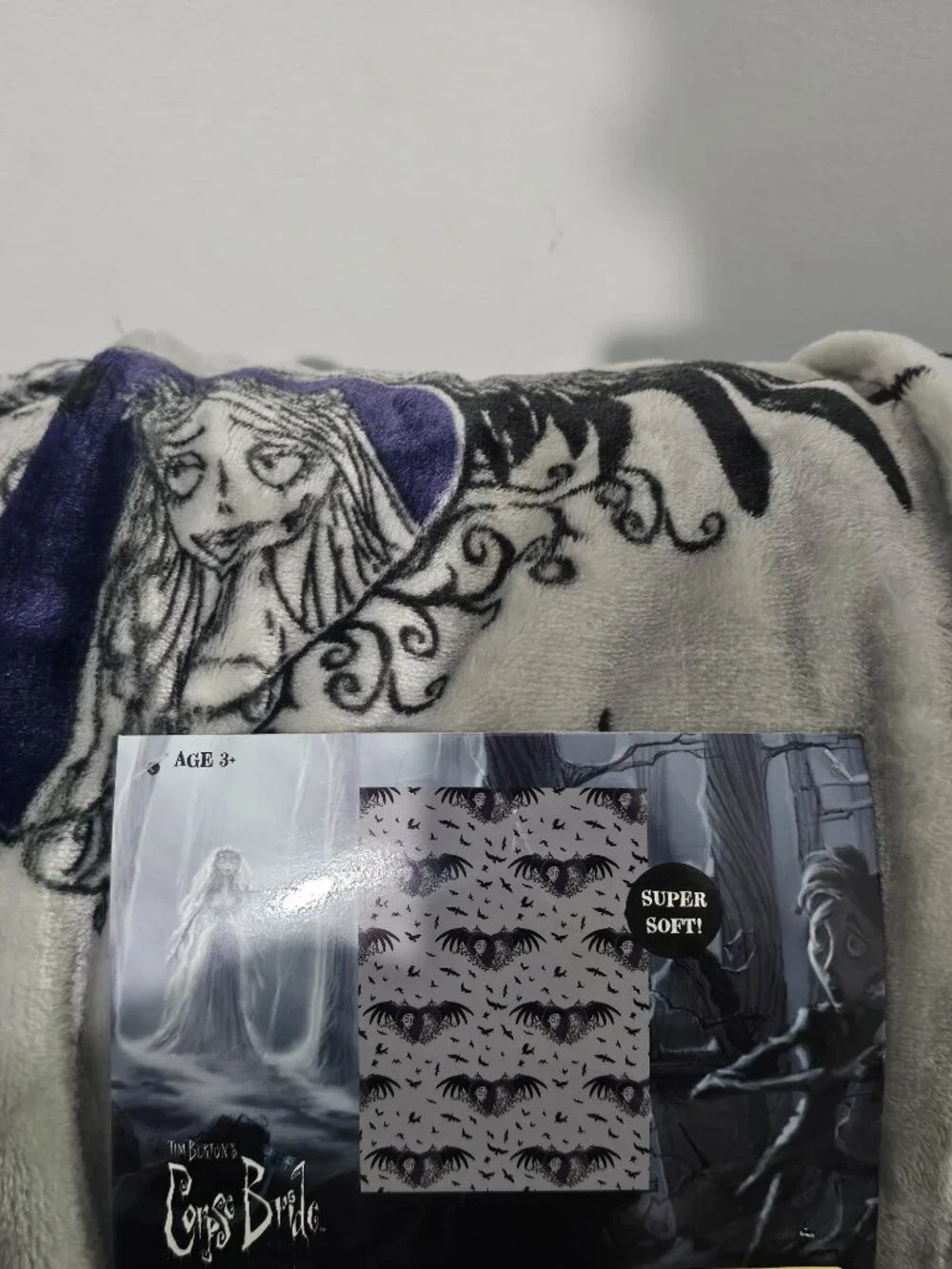 Corpse Bride Emily Victor Gothic Plush Throw Blanket 50x70